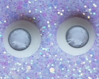 Yeux de poupée en acrylique 20 mm/0,78 pouces - 1 paire d'yeux blancs/yeux de poupée fantôme, yeux peluche, yeux bjd, yeux jouet, yeux reborn