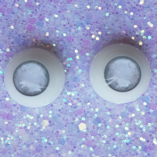 Acrylic doll eyes 20mm / 0.78 inches - 1 pair white eyes / ghost dolls eyes, plushie eyes, bjd eyes, toy eyes, reborn eyes