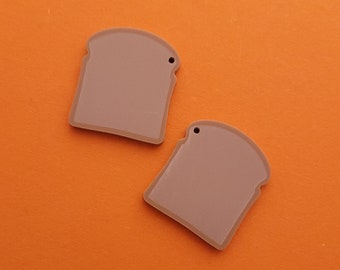 2 x Laser cut acrylic toast charms - UK seller