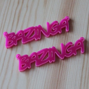 2 x Laser cut acrylic Bazinga pendants image 1