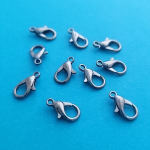 10pcs Gunmetal lobster clasps - 12mm x 6mm - Fast Shipping from UK seller