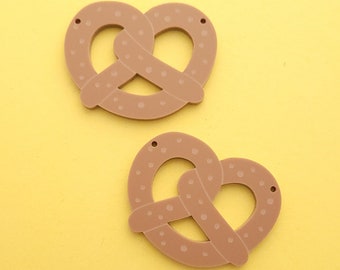 2 x Laser cut acrylic pretzel charms - UK seller