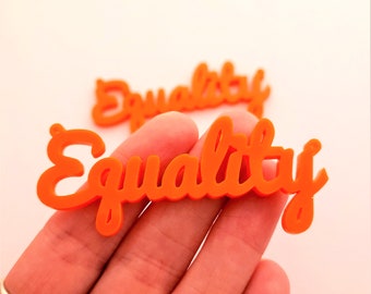 2 x Laser cut acrylic Equality pendants
