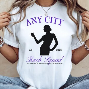 Custom Bachelorette Shirt, Elegant Bach tee, Bach party, Bach Club-Bride Club, NYC, Charleston, Miami, Los Angeles, San Francisco, Chicago,