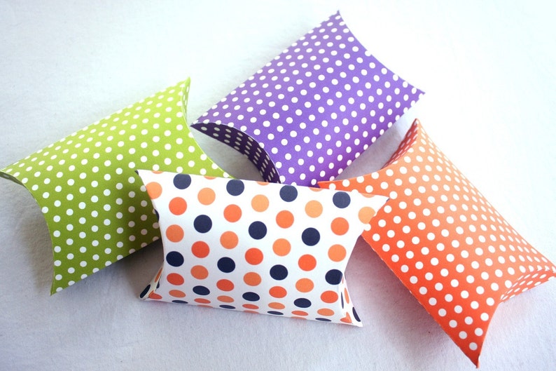 Mod Dots Halloween Printable Pillow Boxes Set of 4