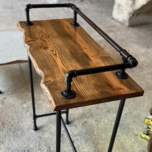 Handcrafted Bar Table for Small Spaces - Rustic Wood Drink Stand