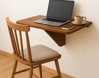 Foldable Wall Mounted Desk: Space Saving Drop Leaf Table