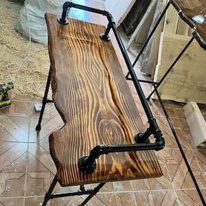 Custom Bar Table, Solid Wood Counter Height Bar Table, Narrow Live Edge Bar Table for Kitchen and Outdoor Use
