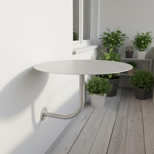 壁掛けカフェテーブル、省スペース設計、粉体塗装メタル＆スチール