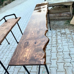 Wooden Sofa Bar Table, Live Edge Design, Rustic Bar Table for Living Room, Narrow Bar Table for Small Spaces, Custom Sofa Table