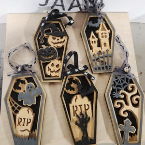 Halloween Coffin Ornaments