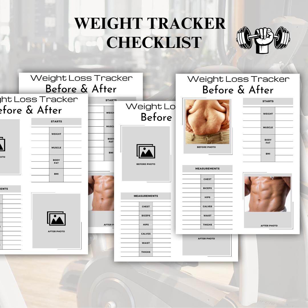 Digital Weight Tracker Checklist, Fitness Log, Health Management Tool ...