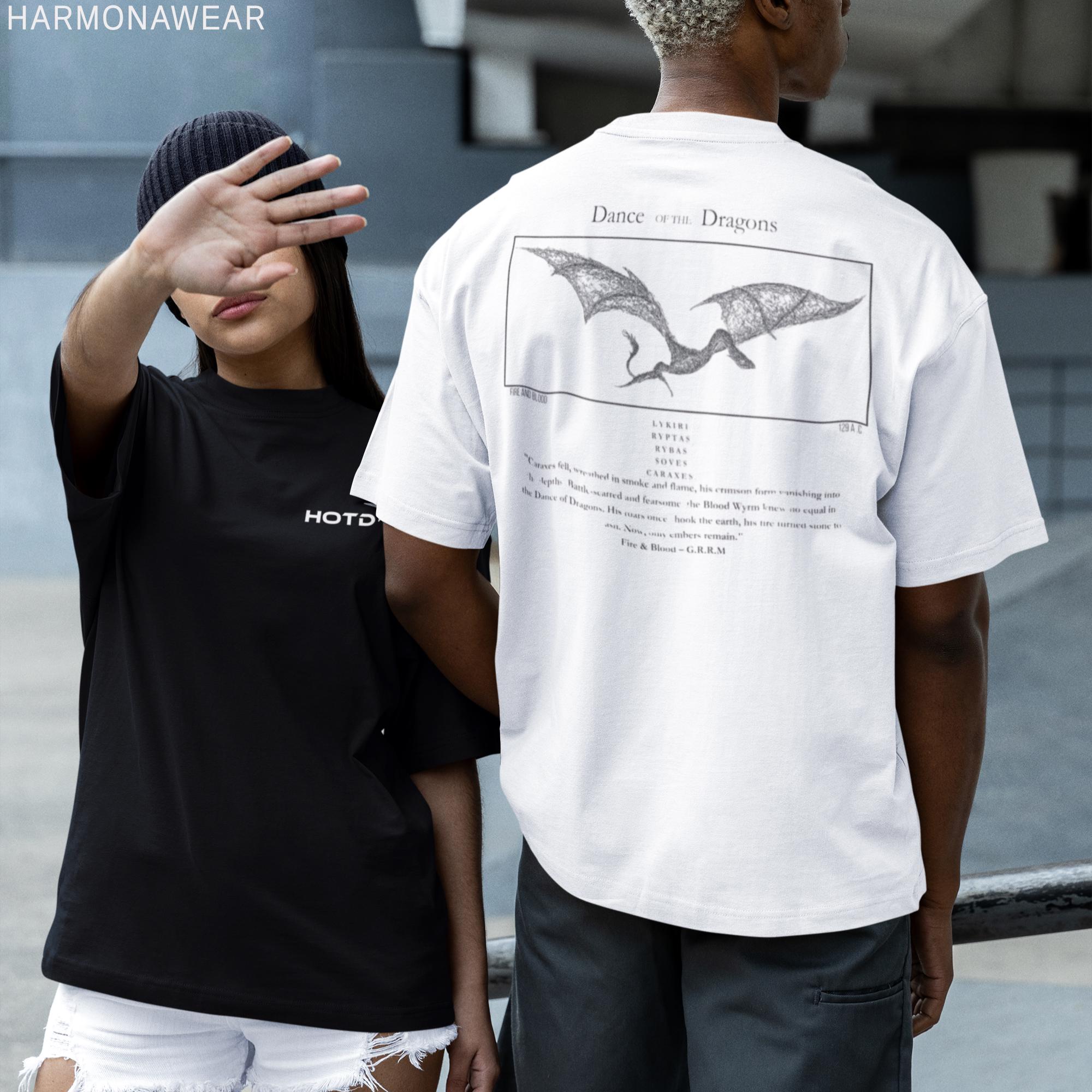 HOTD Dance of the Dragons Valyrian Soves Caraxes Vhagar Battle Game of Thrones Shirt Black Fire Blood Targaryen Daemon Aemond