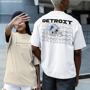 High Quality Detroit Lions Unisex T-Shirt NFL Game Day Apparel Football Fan Gift Aesthetic Sports Clothing Team Pride