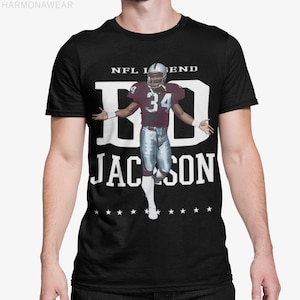 Bo Jackson Raiders NFL Legend T Shirt Football Fan Gift Retro Sports Apparel Game Day Gear Hall of Fame Running Back Tribute Tee