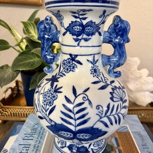 Blue and White Chinese Dragon Vase - Etsy