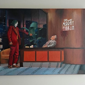 Peinture à l&#39;huile du Joker et Murray. Huile sur toile. 50 x 70 cm