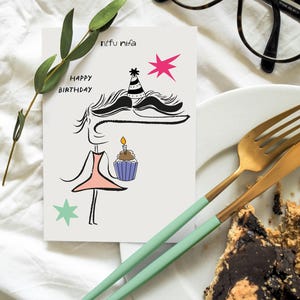 Happy Birthday - Funny Printable Card - Quirky Digital Art for Women’s Birthdays - Instant Download