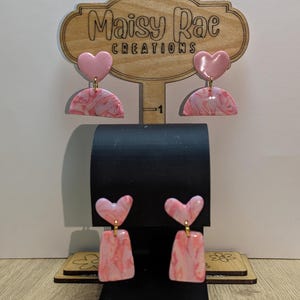 Pink Faux Marble Earrings