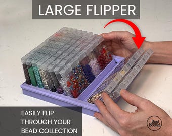 Flip-top Flipper Bead Storage Bead Organizer container solution Large holds 60 Tubes for beading and Crafting tictac