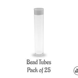 ビーズスミスブランド プラスチック透明ビーズチューブ 蓋付き 25個パック デリカおよびシードビーズ収納整理クラフトチューブコンテナ 80 x 15 mm