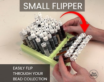 The Original Flipper Bead tube Storage bead tube Organizer container Solution holds 56 Delica Tubes Seed Bead for Craft loom peyote Miyuki