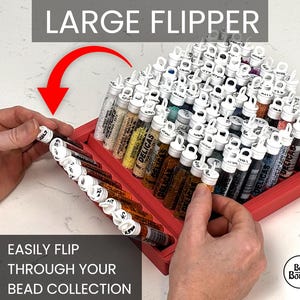 The Original Flipper Bead Storage Bead Organizer container solution Large holds 100 Tubes for Delica Bead Miyuki for beading and Crafting