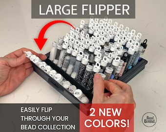 The Original Flipper Bead Storage Bead Organizer container solution Large holds 100 Tubes for Delica Bead Miyuki for beading and Crafting