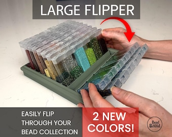 Flip-top Flipper Bead Storage Bead Organizer container solution Large holds 60 Tubes for beading and Crafting tictac