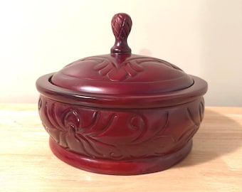 Batea de Shango y Orunmila |Handcrafted Wooden Cherry Pot for Orula Orunmila and Shango (11.5”x9”x4”)