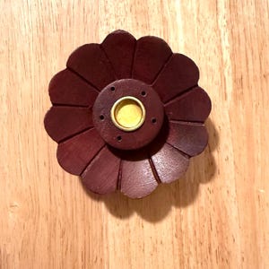 Hand-Carved Wooden Incense Burner holder |Brass inlay Incense Holder Stand