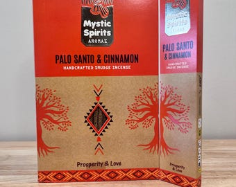 Palo Santo & Cinnamon Incense Sticks: Handcrafted Smudge, Mystic Spirits