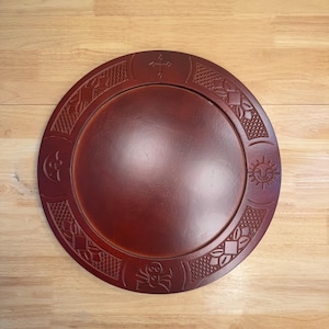 Tablero de madera tallada de cedro IFA 17&quot; | Ifa wooden religious Board | Tablero Opon Ifa| Babalawo divination Reading tools