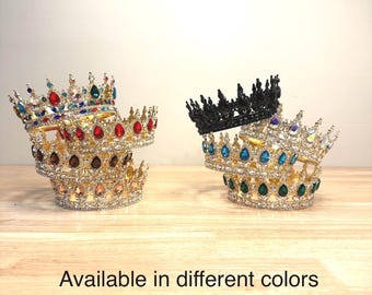 Orisha Crown: Gold Tone Metal Santo Crown with Spikes