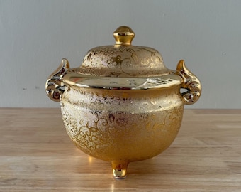 Oshun Porcelain Tureen: Gold Orisha Santeria Jar