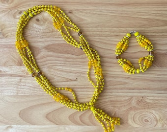 Handcrafted Oshun Beaded Necklace & Bracelet Set