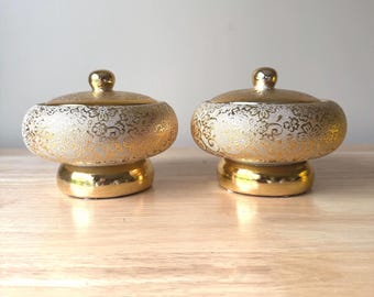 Ibeyi Twins Porcelain Tureens: Gold Detail Soperas Santo Potiche