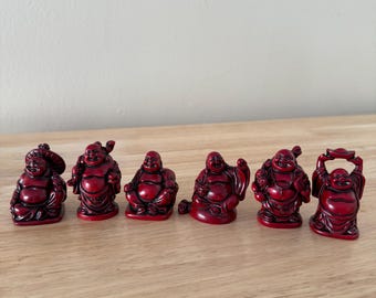 Feng Shui Laughing Buddha Set: Home and Office Decor (2”)
