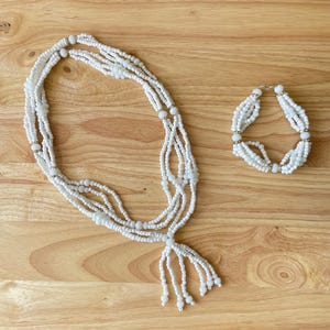 Handcrafted Obbatala Beaded Necklace & Bracelet Set