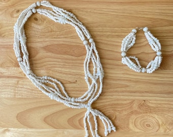 Handcrafted Obbatala Beaded Necklace & Bracelet Set