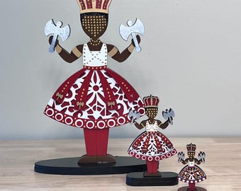 Handcrafted Wooden Shango Statue - Orisha Yoruba Decor
