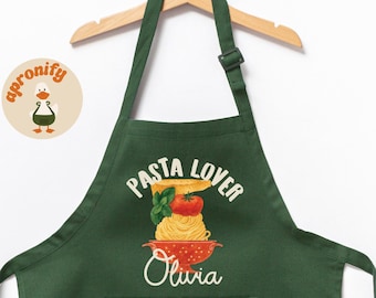 Custom Pasta Lover Apron, Italian Kitchen, Italian Party, Italian Dinner Party, Pasta Gifts, Pasta Night, Pasta Party, Pasta Making Party