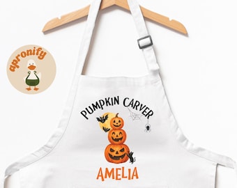 Custom Halloween Apron, Pumpkin Carving Contest, Halloween Gift, Halloween Party, Halloween Crafts, Halloween Favors, Halloween Games, Apron
