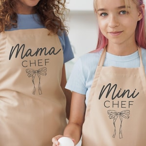 Mama And Mini Matching Apron, Mothers Day Gift, New Mom Gift, Mommy and Me, Gift for Grandma, Toddler Apron, Customized Apron, Kids Apron