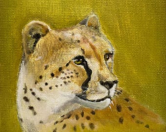 Cheetah oil painting