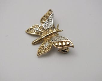 Vintage Sterling Silver Filligree Butterfly Brooch 925 1980s
