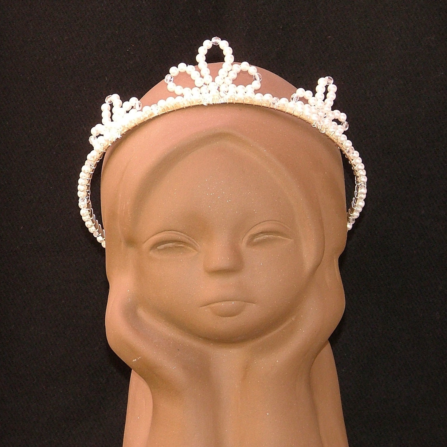 White Pearl Looped Headdress for First Communion Etsy