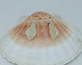 Jade Calla Lily Pendant Sterling Silver 925 Earrings