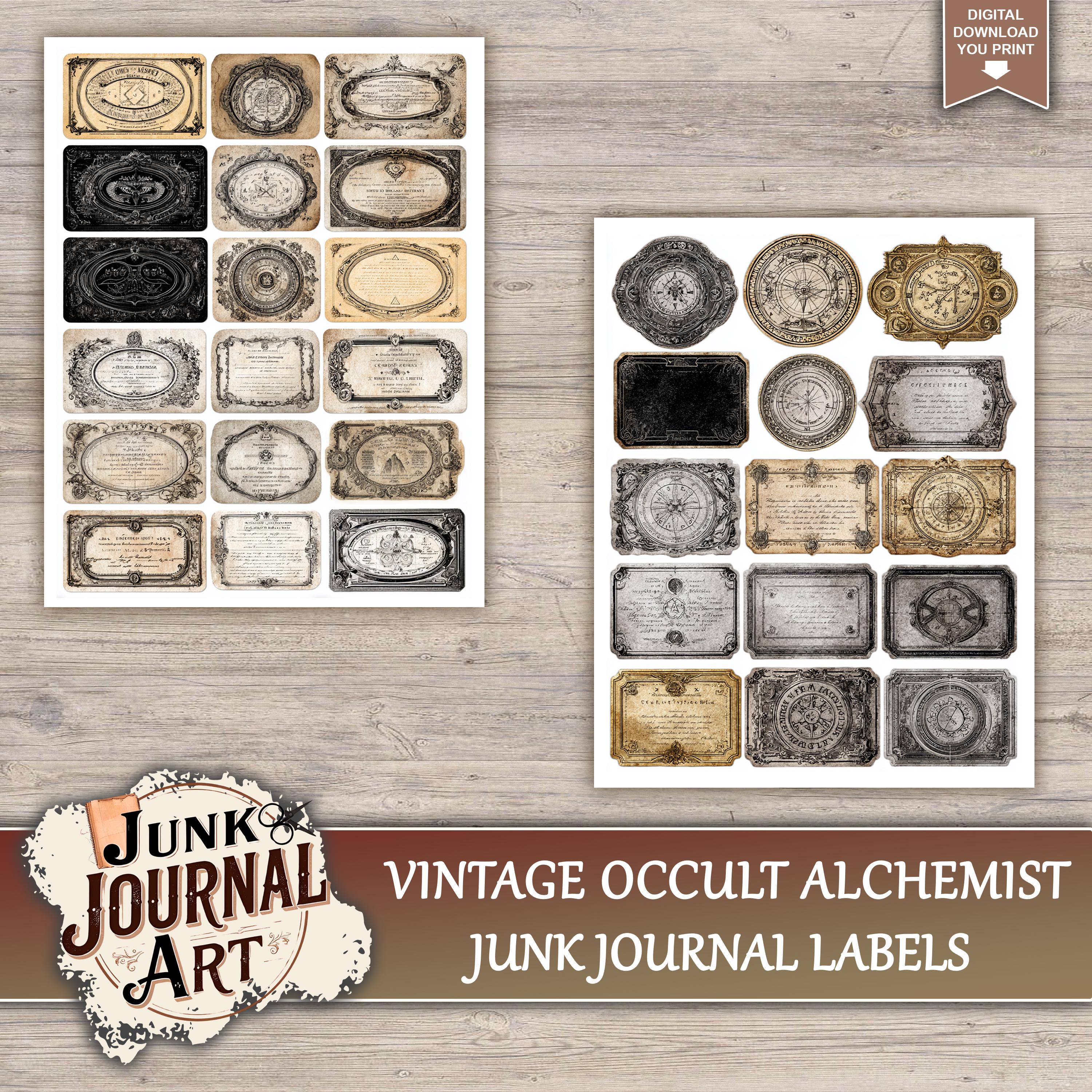 Vintage Occult Alchemist Junk Journal Printable Pages - Magic Spellbook ...