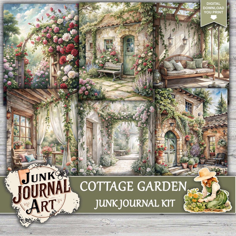 Cottage Garden Junk Journal, Junk Journal Supplies, Junk Journal Kits ...
